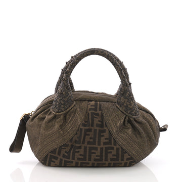 Fendi Spy Bag Zucca Canvas and Leather Baby Brown 378292