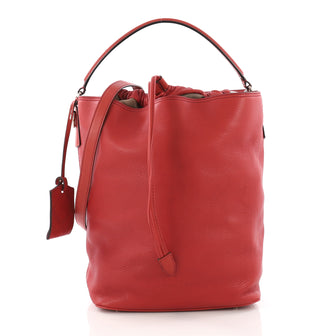 Burberry Susanna Hobo Leather Medium Red 3782938