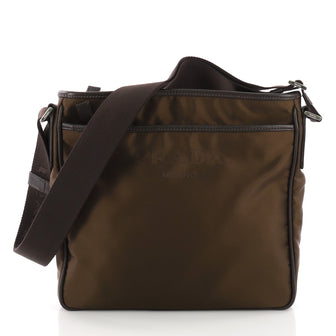 Prada Zip Messenger Bag Tessuto Medium Brown 3782955
