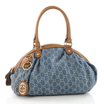 Gucci Sukey Boston Bag GG Denim Blue 3782957