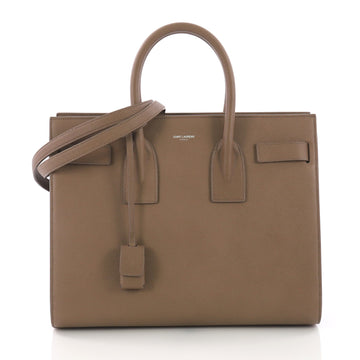 Saint Laurent Sac de Jour Handbag Leather Small Brown 378361