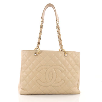 Chanel Grand Shopping Tote Quilted Caviar Neutral 378401