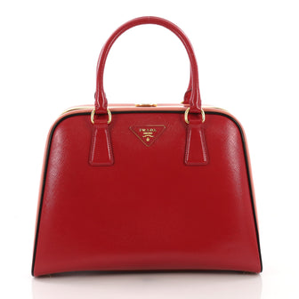 Prada Pyramid Top Handle Bag Vernice Saffiano Leather 378421