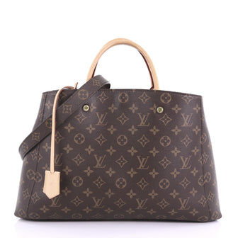 Louis Vuitton Montaigne Handbag Monogram Canvas GM Brown 378491