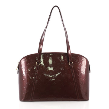 Louis Vuitton Avalon Zipped Handbag Monogram Vernis Red 378516
