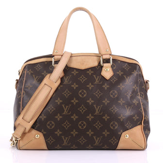 Louis Vuitton Retiro Handbag Monogram Canvas PM Brown 37854