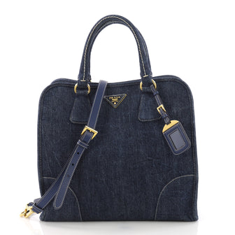 Prada Convertible Open Tote Denim Medium Blue 378583