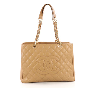 Chanel Grand Shopping Tote Quilted Caviar Neutral 378591
