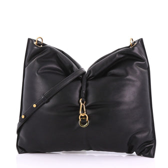 Stella McCartney Bubble Hobo Bag Faux Leather Large Black 378621