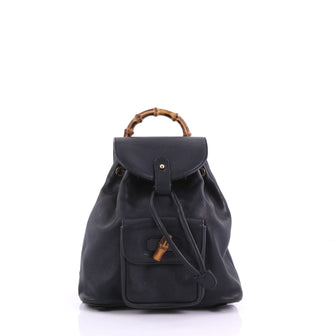 Gucci Vintage Bamboo Backpack Leather Mini Black 3786513