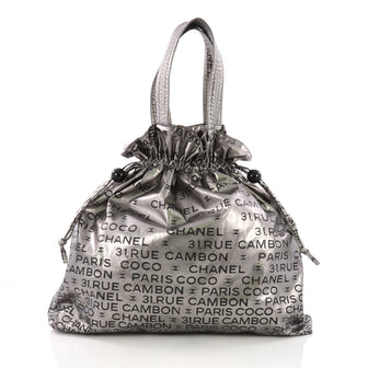 Chanel Unlimited Drawstring Tote Nylon Large Black 378662