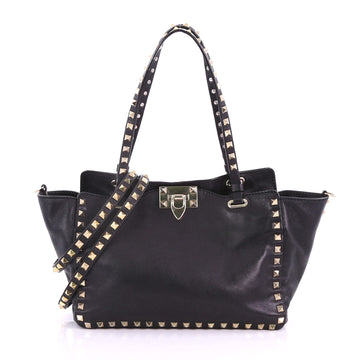 Valentino Rockstud Tote Soft Leather Small Black 3786717