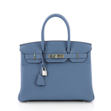 Birkin Handbag Azur Togo with Palladium Hardware 30