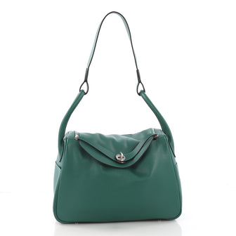 Hermes Lindy Handbag Evercolor 34 Green 378811