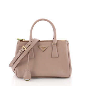 Prada Double Zip Lux Tote Saffiano Leather Mini Pink 378951