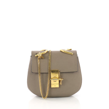 Chloe Drew Crossbody Bag Leather Mini Neutral 379024