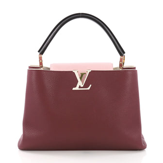 Louis Vuitton Multicolor Capucines Handbag Leather MM Purple 379031