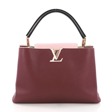 Louis Vuitton Multicolor Capucines Handbag Leather MM Purple 379031