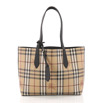 Burberry Reversible Tote Haymarket Coated Canvas and 379132
