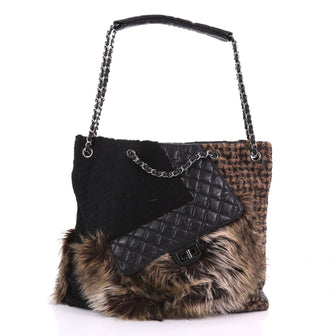 Chanel Karl's Fantasy Cabas Tote Fur and Quilted Leather 379152