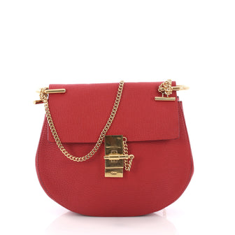 Chloe Drew Crossbody Bag Leather Small Red 379193