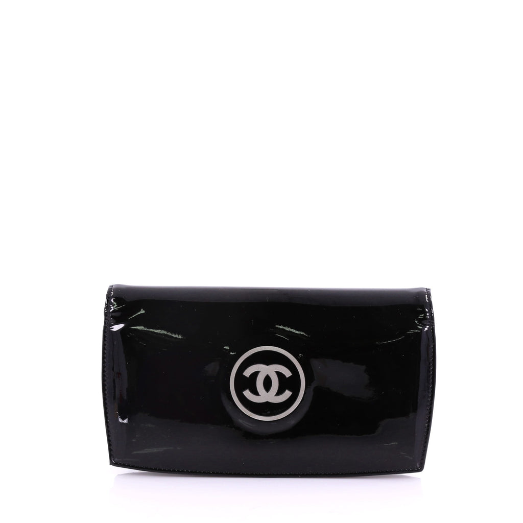 Chanel Patent Quilted Wallet On Chain