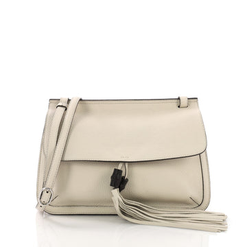 Gucci Bamboo Daily Flap Bag Leather White 3792157