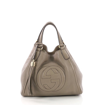 Gucci Soho Convertible Shoulder Bag Leather Small Gray 3792159