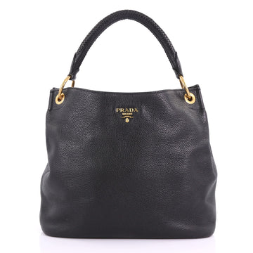 Prada Rolled Hobo Vitello Daino Large Black 3792167