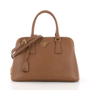 Prada Promenade Handbag Saffiano Leather Medium Neutral 3792170