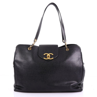 Chanel Model: Vintage Supermodel Weekender Bag Caviar Large Black 37935/21