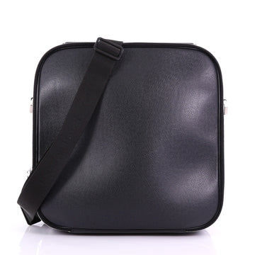 Louis Vuitton Tura Messenger Bag Taiga Leather Black 3793528