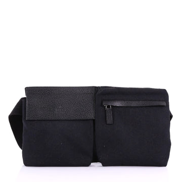 Gucci Vintage Double Belt Bag GG Canvas Black 3793546