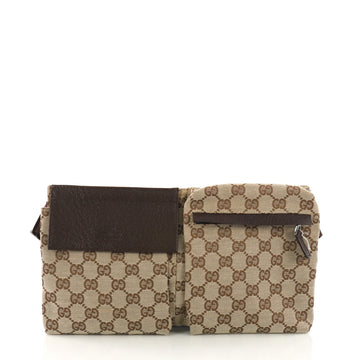 Gucci Vintage Double Belt Bag GG Canvas - Designer Handbag - Rebag