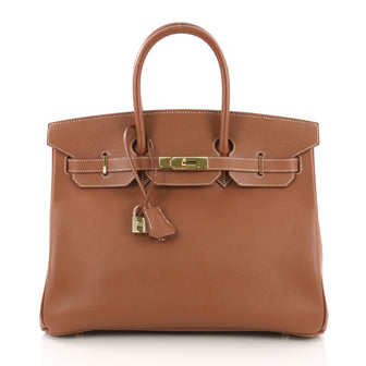 Hermes Birkin Handbag Brown Courchevel with Gold 3793571