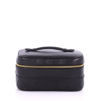 Chanel Vintage Cosmetic Case Lambskin Black 379359