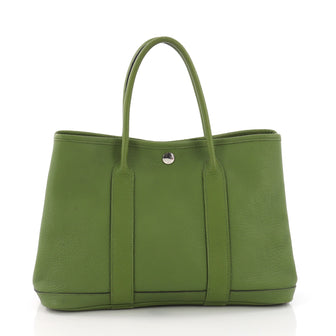 Hermes Garden Party Tote Leather 30 Green 379391