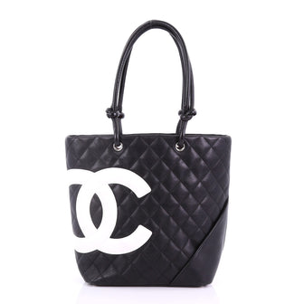 Chanel Model: Cambon Tote Quilted Leather Medium Black 37943/10