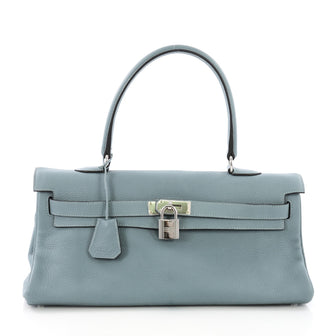 Hermes Shoulder Kelly Handbag Clemence 42 Blue 3794327