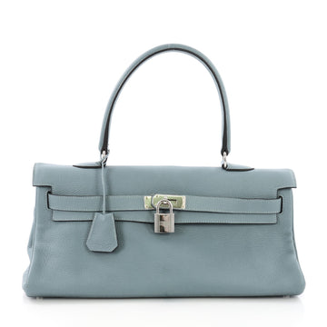 Hermes Shoulder Kelly Handbag Clemence 42 Blue 3794327