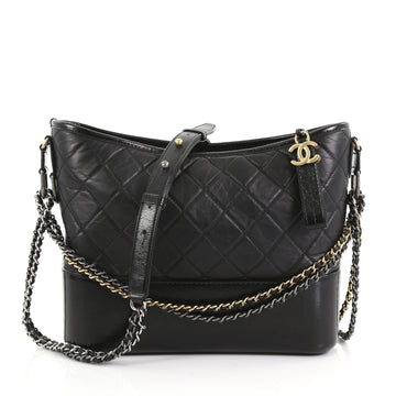 Chanel Gabrielle Hobo Quilted Aged Calfskin Medium Black 3794337