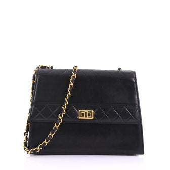 Chanel Vintage Trapezoid Flap Lock Bag Leather Medium 379436