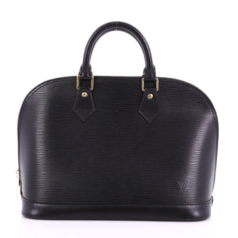 Louis Vuitton Vintage Alma Handbag Epi Leather PM Black 379439