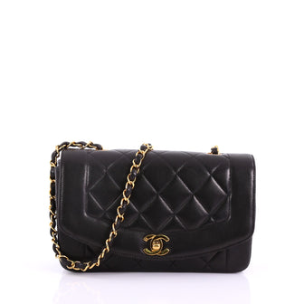 Chanel Vintage Diana Flap Bag Quilted Lambskin Small