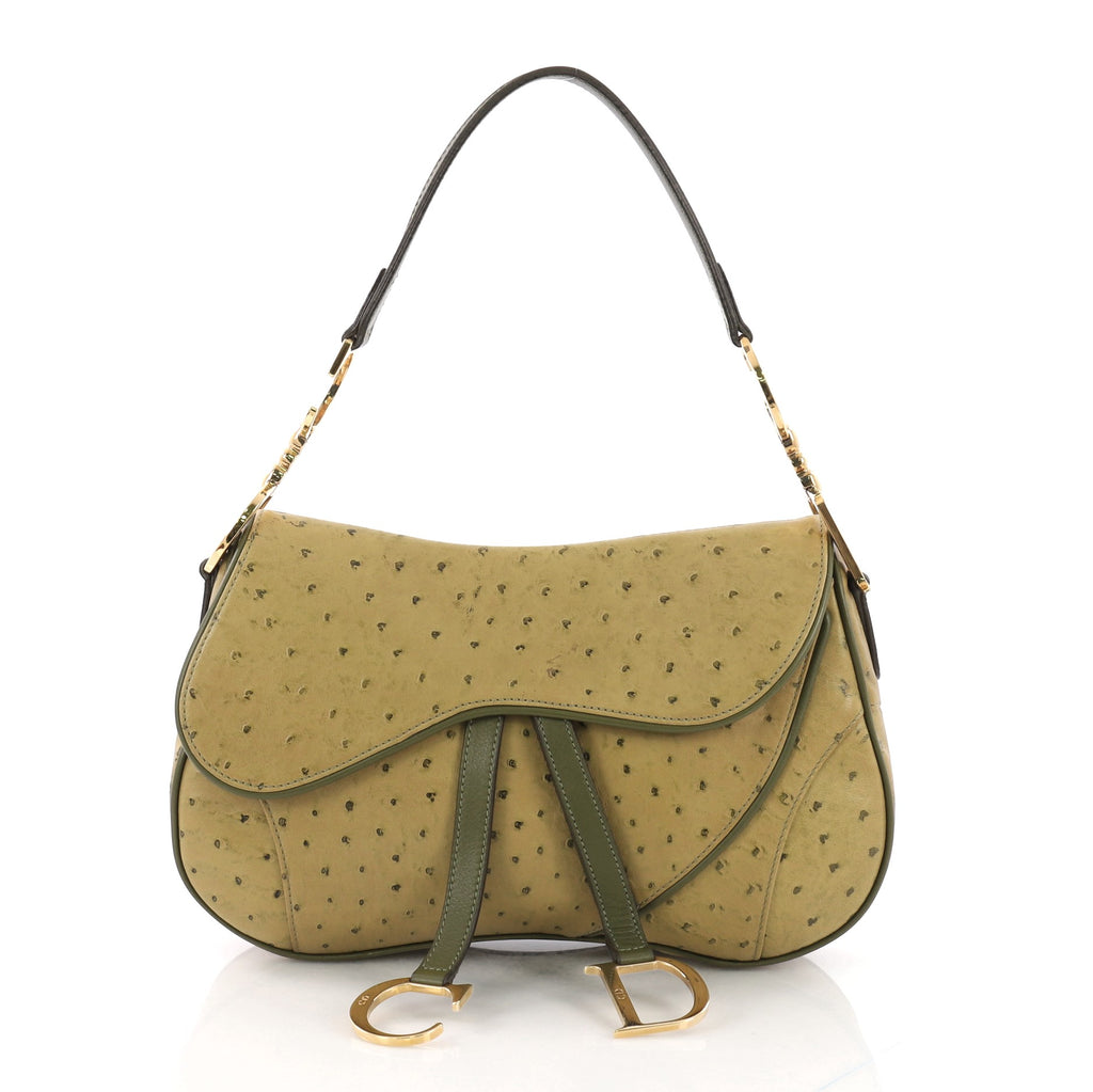 Saddle velvet mini bag Dior Green in Velvet - 33376908