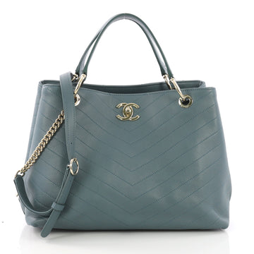 Chanel Chevron Chic Shopping Tote Chevron Calfskin Small 379492