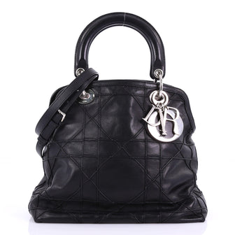 Christian Dior Granville Satchel Cannage Quilt Leather 3794946
