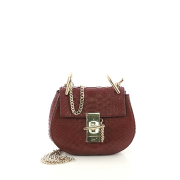 Chloe Drew Crossbody Bag Python Nano Purple 3794954