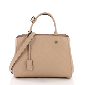 Louis Vuitton Montaigne Handbag Monogram Empreinte Neutral 379495