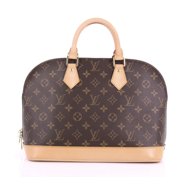 Louis Vuitton Vintage Alma Handbag Monogram Canvas PM Brown 379496
